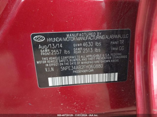 5NPE34AB2FH060880 Hyundai Sonata Sport 2.0t
