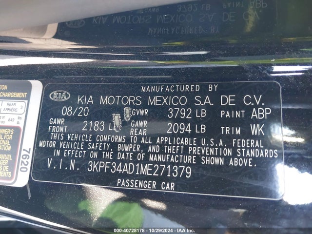 KIA Forte Gt-line 2021 3KPF34AD1ME271379 Image 9
