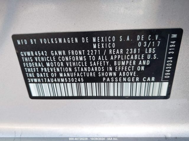 3VWH17AU4HM530245 Volkswagen Golf Alltrack Tsi S/tsi Se/tsi Sel
