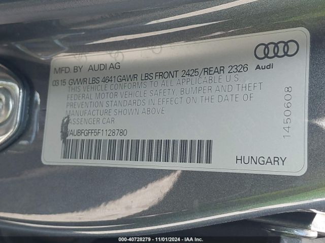 WAUBFGFF5F1128780 Audi S3 2.0t Premium Plus