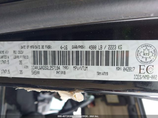 1C4AJWAG5GL257194 Jeep Wrangler Sport