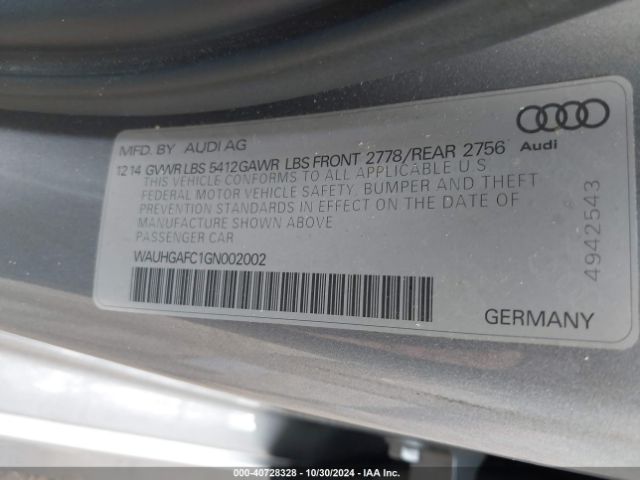 WAUHGAFC1GN002002 Audi A6 3.0t Premium Plus