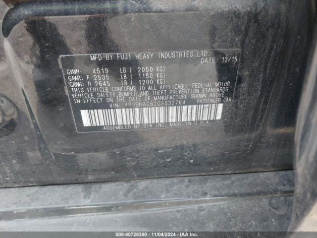 4S3BNAC62G3032764 Subaru Legacy 2.5i Premium