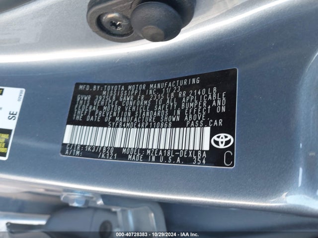 Toyota COROLLA LE 2024 5YFB4MDE4RP110868 Image 9
