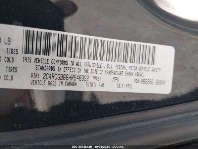2C4RDGBG8HR548392 Dodge Grand Caravan Se Plus