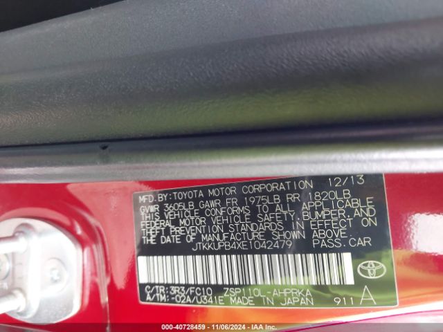JTKKUPB4XE1042479 Scion XD