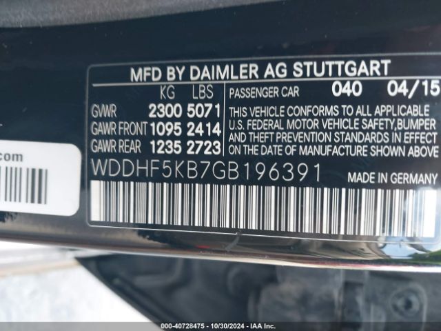 WDDHF5KB7GB196391 Mercedes-Benz E 350