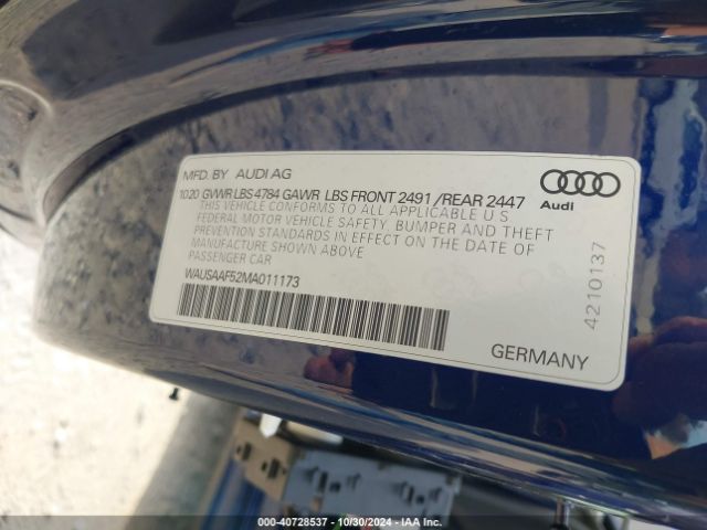 2021 AUDI A5 COUPE WAUSAAF52MA011173 Photo 8