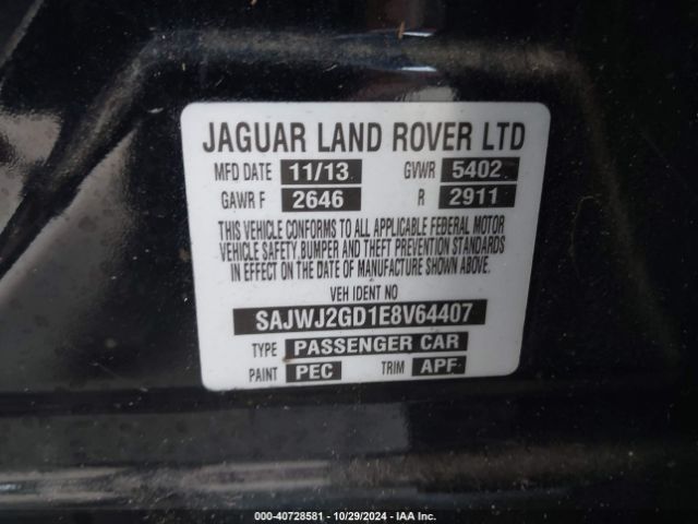 2014 JAGUAR XJ SAJWJ2GD1E8V64407 Photo 8