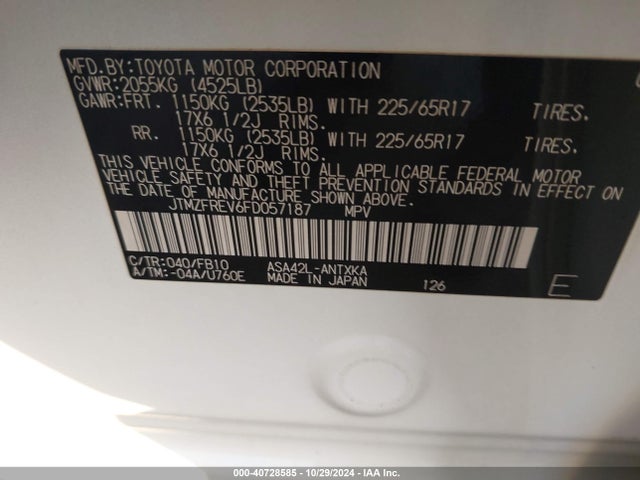 Toyota RAV4 LE 2015 JTMZFREV6FD057187 Image 9