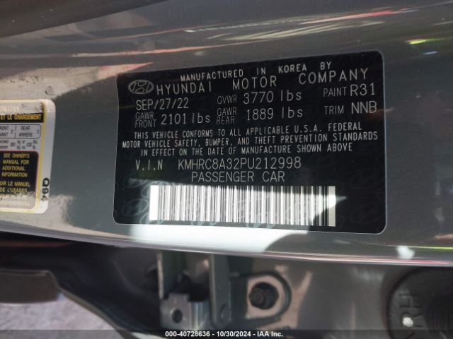 KMHRC8A32PU212998 Hyundai Venue Limited