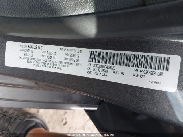 1C3CCCAB0FN653322 Chrysler 200 Limited