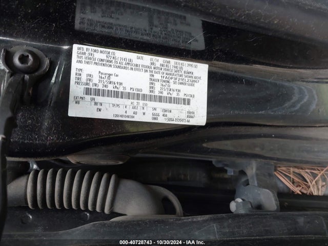 Ford FOCUS SE 2014 1FADP3F21EL232867 Image 9
