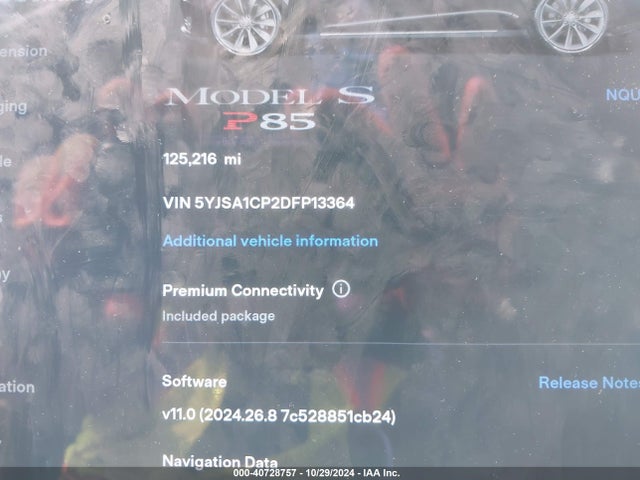 2013 TESLA MODEL S 5YJSA1CP2DFP13364 Photo 6