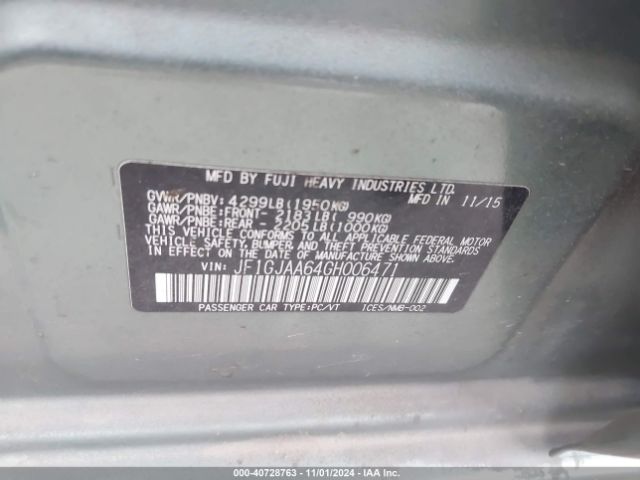 JF1GJAA64GH006471 Subaru Impreza 2.0i
