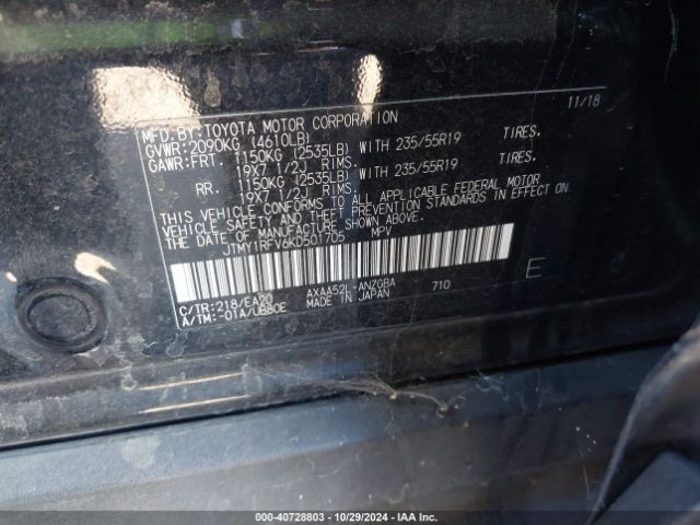 JTMY1RFV6KD501705 Toyota Rav4 Limited