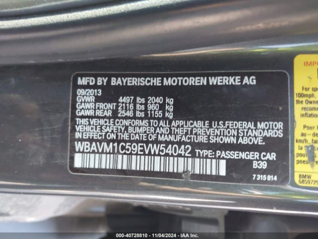 WBAVM1C59EVW54042 BMW X1 Sdrive28i