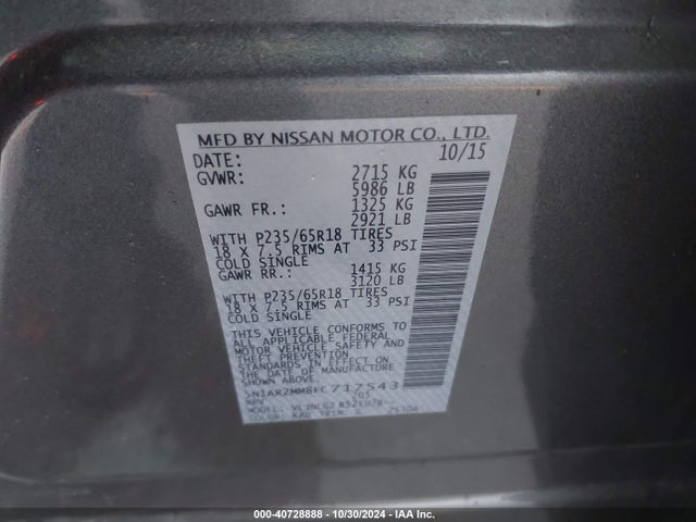 Nissan Pathfinder Sl 2015 5N1AR2MM8FC717543 Image 9