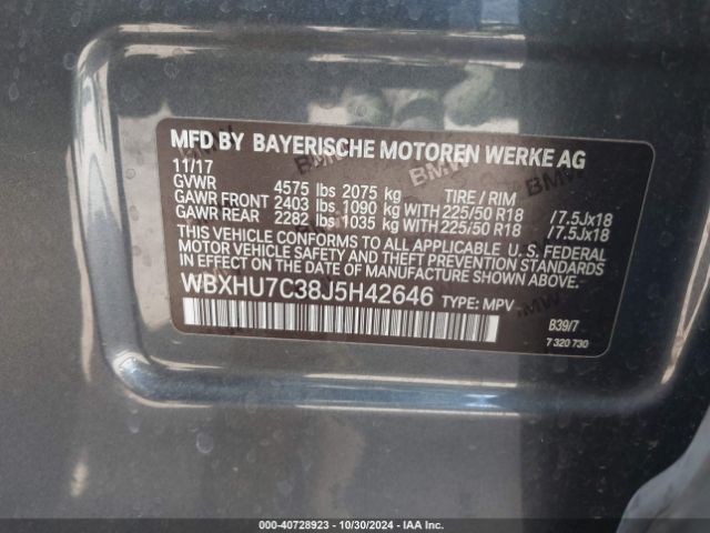 WBXHU7C38J5H42646 BMW X1 Sdrive28i