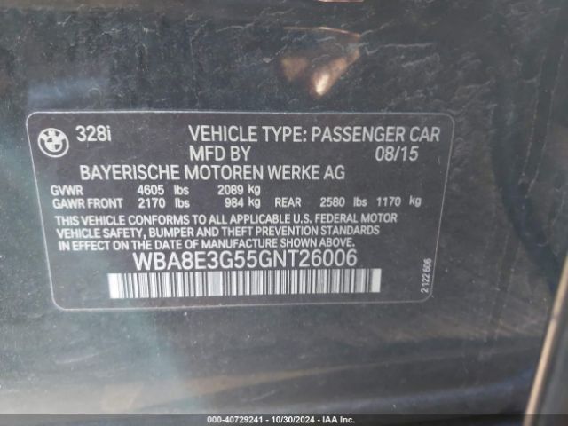 WBA8E3G55GNT26006 BMW 328i Xdrive