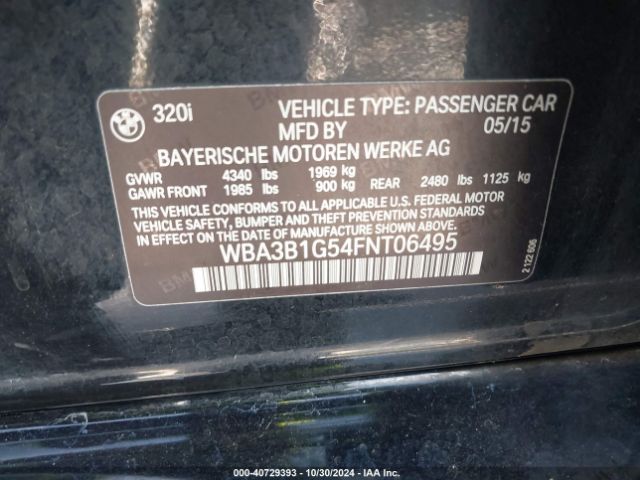 WBA3B1G54FNT06495 BMW 320i