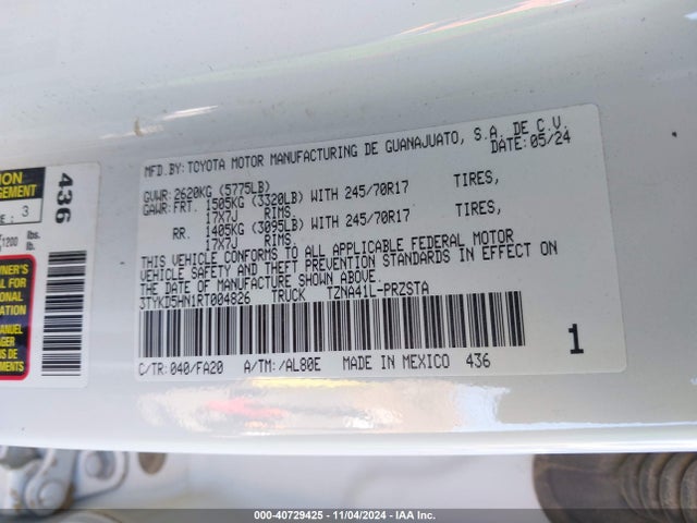 Toyota Tacoma Sr 2024 3TYKD5HN1RT004826 Image 9