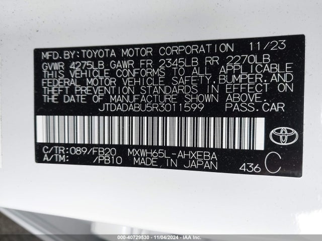 Toyota Prius Le Awd-e 2024 JTDADABU5R3011599 Image 9