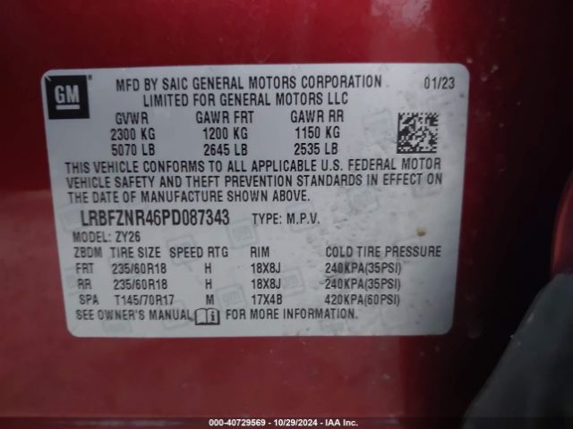 LRBFZNR46PD087343 Buick Envision Essence Fwd