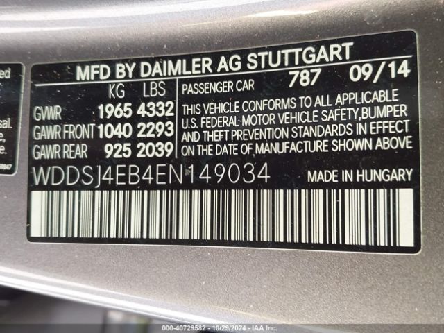 WDDSJ4EB4EN149034 Mercedes-Benz CLA 250