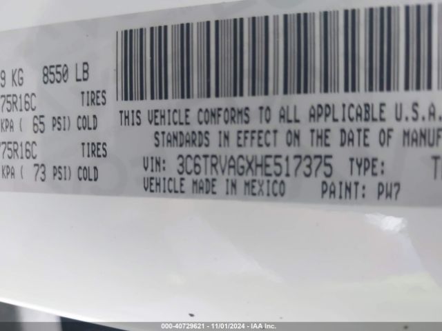 3C6TRVAGXHE517375 RAM Promaster 1500