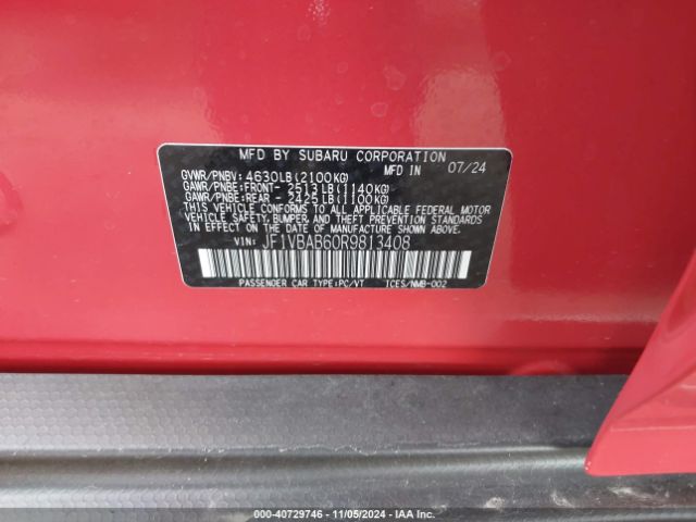 Subaru WRX 2024 JF1VBAB60R9813408 Image 9