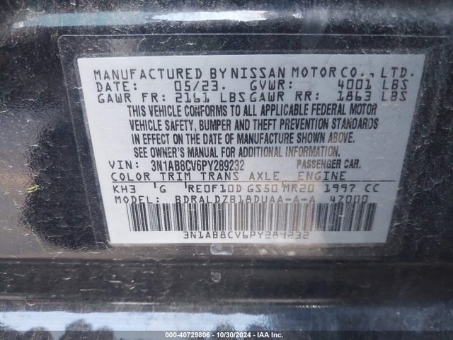 Nissan Sentra Sv Xtronic Cvt 2023 3N1AB8CV6PY289232 Image 9
