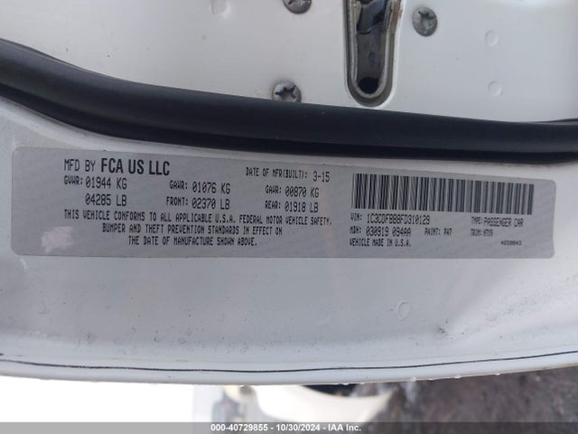 Dodge DART SXT 2015 1C3CDFBB8FD310129 Image 9