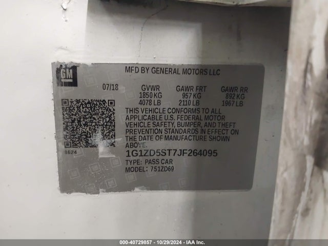1G1ZD5ST7JF264095 Chevrolet MALIBU LT