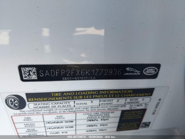 SADFP2FX6K1Z72936 Jaguar E-PACE SE