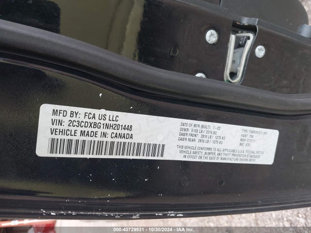 Dodge Charger Sxt Rwd 2022 2C3CDXBG1NH201448 Image 9