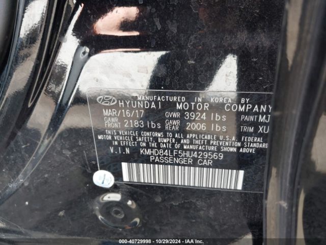 KMHD84LF5HU429569 Hyundai ELANTRA SE