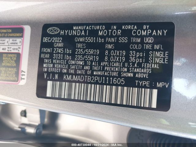 KMUMADTB2PU111605 Genesis Gv70 2.5t Awd