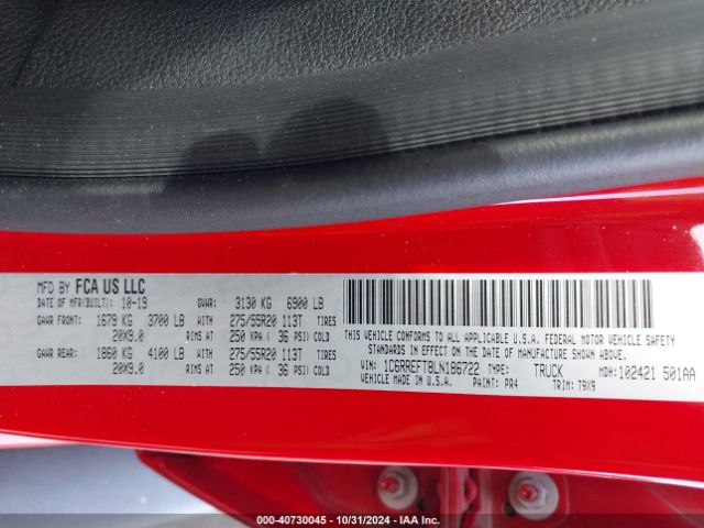 1C6RREFT8LN186722 RAM 1500 Big Horn  4x2 5'7 Box