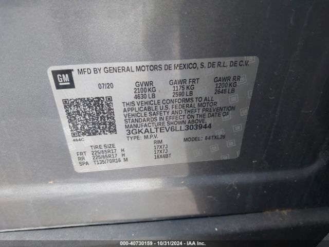3GKALTEV6LL303944 GMC Terrain Awd Sle