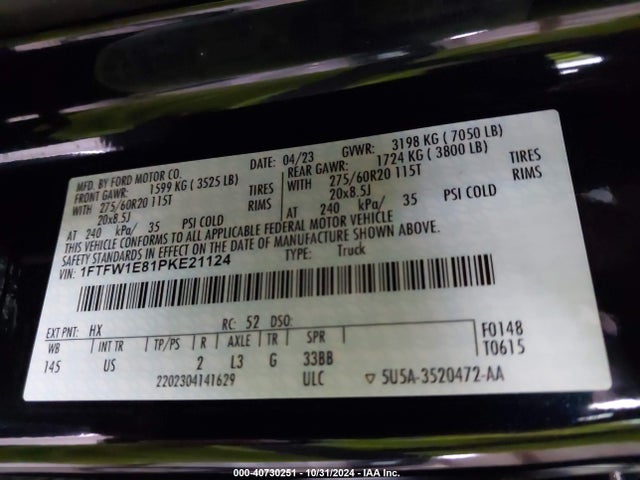 Ford F-150 Xlt 2023 1FTFW1E81PKE21124 Image 9