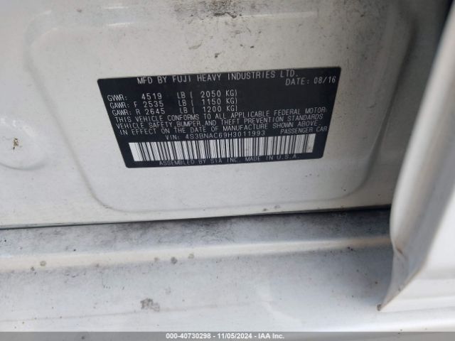 4S3BNAC69H3011993 Subaru Legacy 2.5i Premium