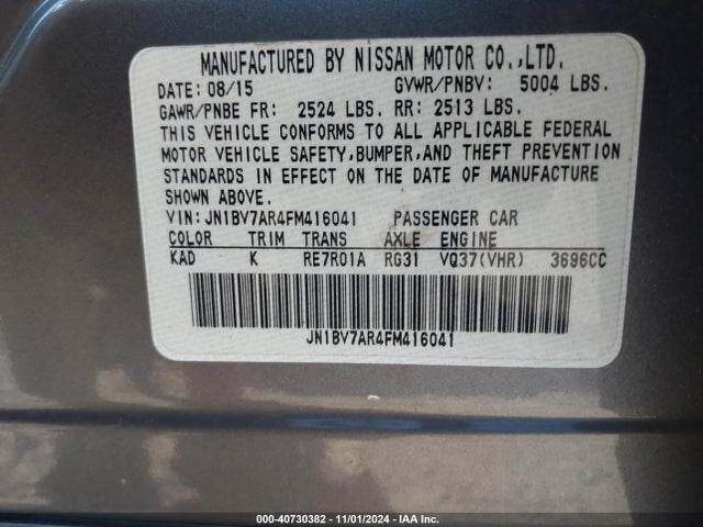 JN1BV7AR4FM416041 Infiniti Q50