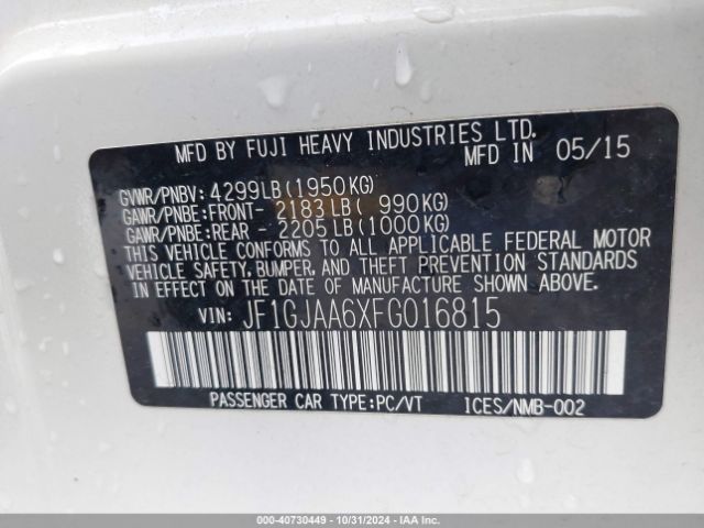 JF1GJAA6XFG016815 Subaru Impreza 2.0i