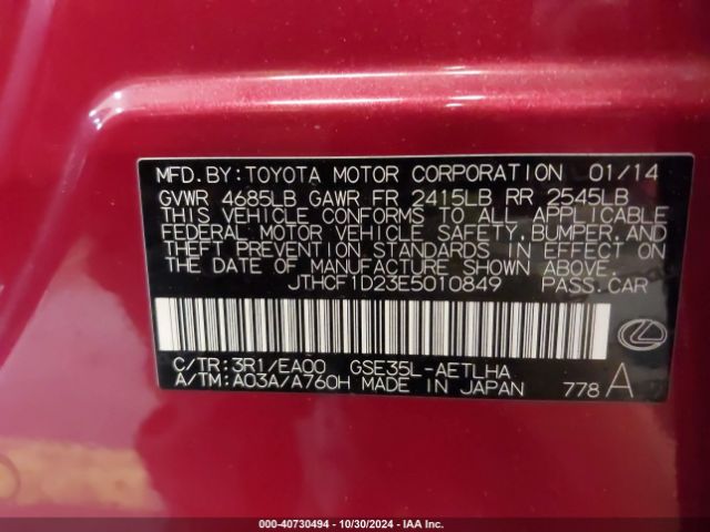 JTHCF1D23E5010849 Lexus IS 250