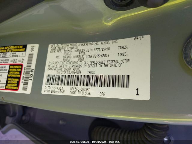 5TFUY5F17LX884084 Toyota Tundra Sr5