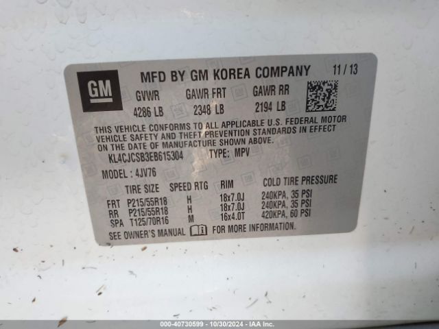 KL4CJCSB3EB615304 Buick Encore Leather