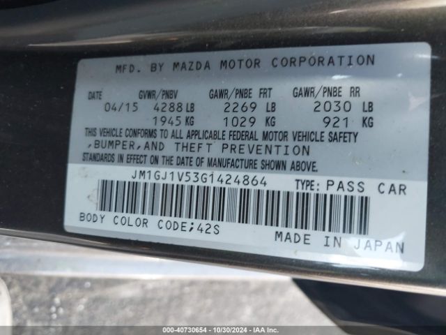 JM1GJ1V53G1424864 Mazda MAZDA6