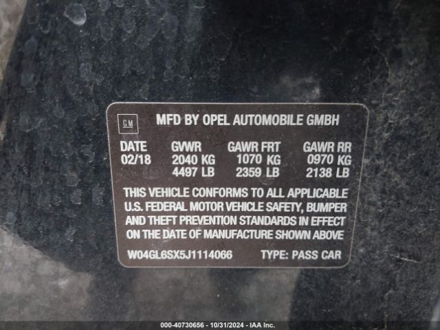 W04GL6SX5J1114066 Buick Regal Sportback Preferred