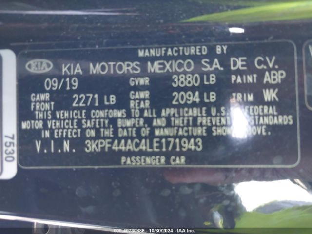 3KPF44AC4LE171943 KIA FORTE GT